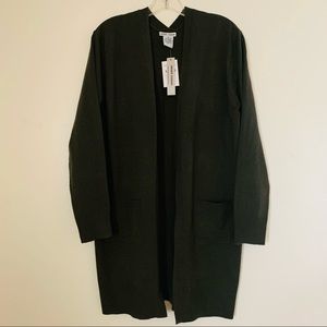 NWT Sweet Romeo Open Drape Cardigan Olive Green